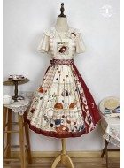 Miss Point Tea Party Daily Skirt with Detachable Shoulder Straps(Reservation/3 Colours/Full Payment Without Shipping)